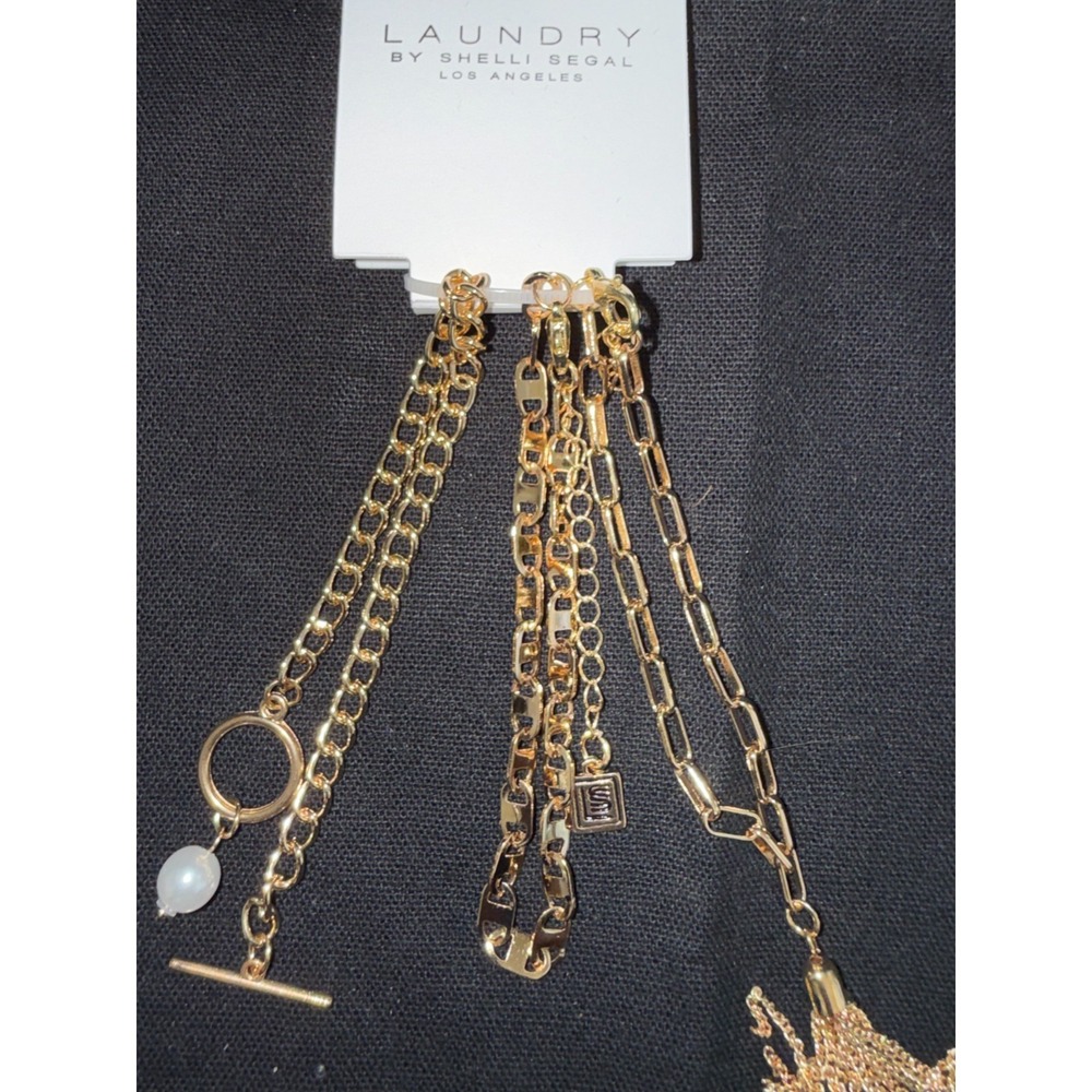 Designer 3 BRACELET -Laundry by Shelli Segal-Triple Strand Gold Tone with Charms